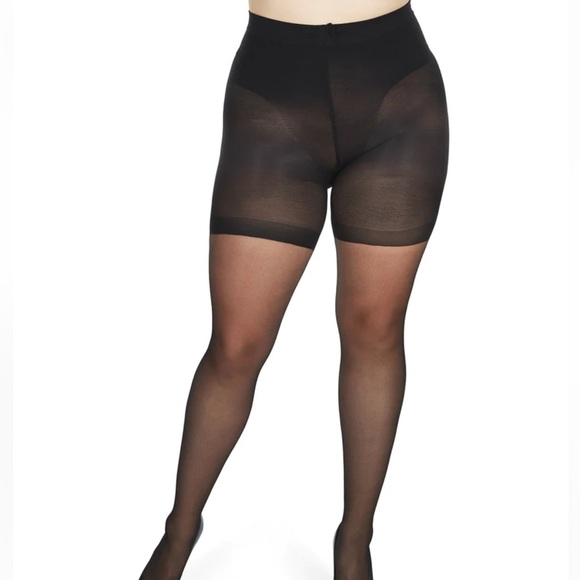 NWT MEMOI CRYSTAL SHEER SHAPER PANTYHOSE CONTROL TOP TIGHTS IN BLACK - Picture 5 of 8